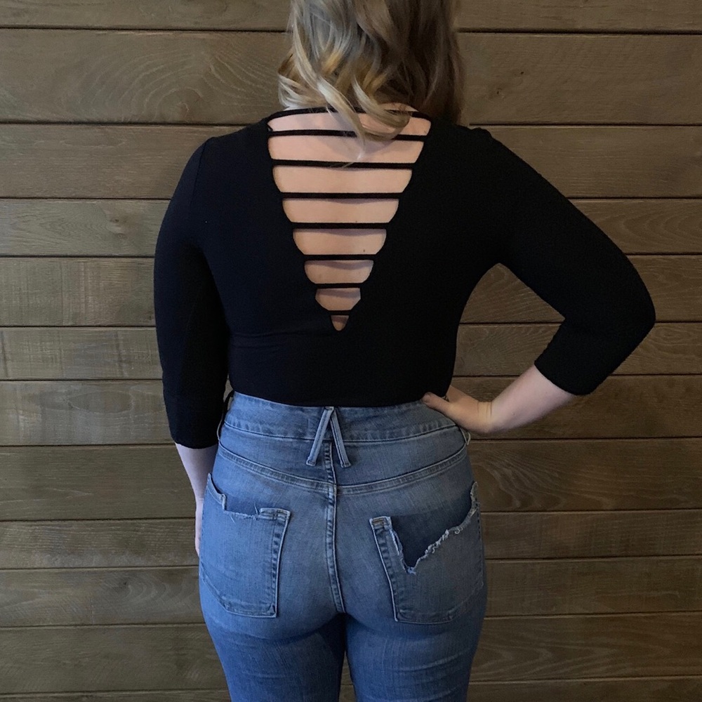 Plunging Strappy Back Bodysuit